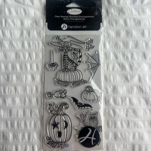 New In Package Hampton Art Halloween Cling Stamp Set